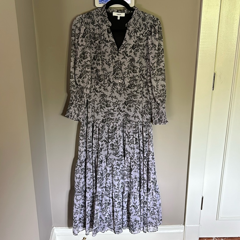 Midi dress purple likely brand